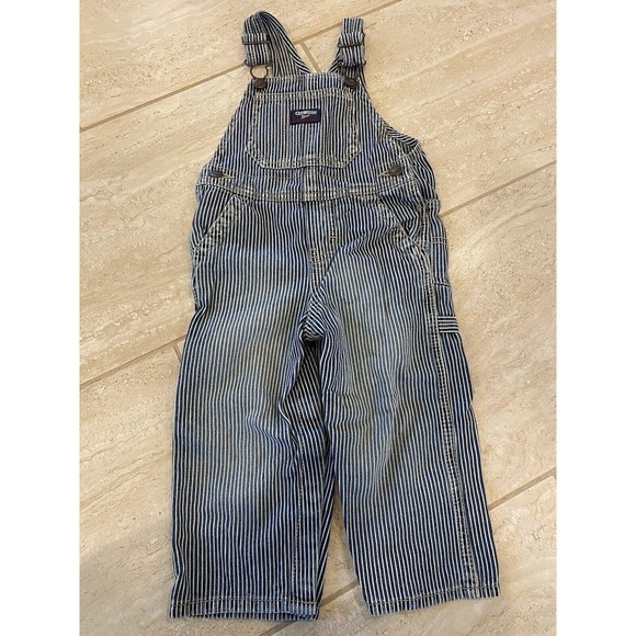 OshKosh B'gosh One Pieces Osh Kosh Vestbak Hickory Striped Overalls Toddler 24 M Usa Made